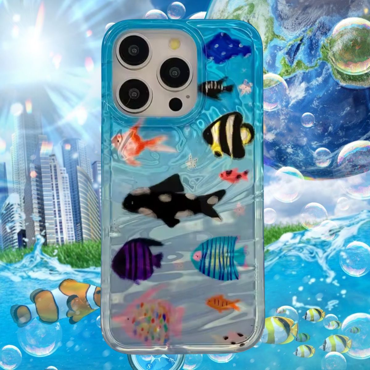 Frutiger aero fish phone case