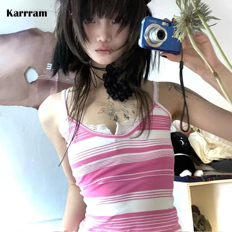 Y2K Striped Pink Camisole