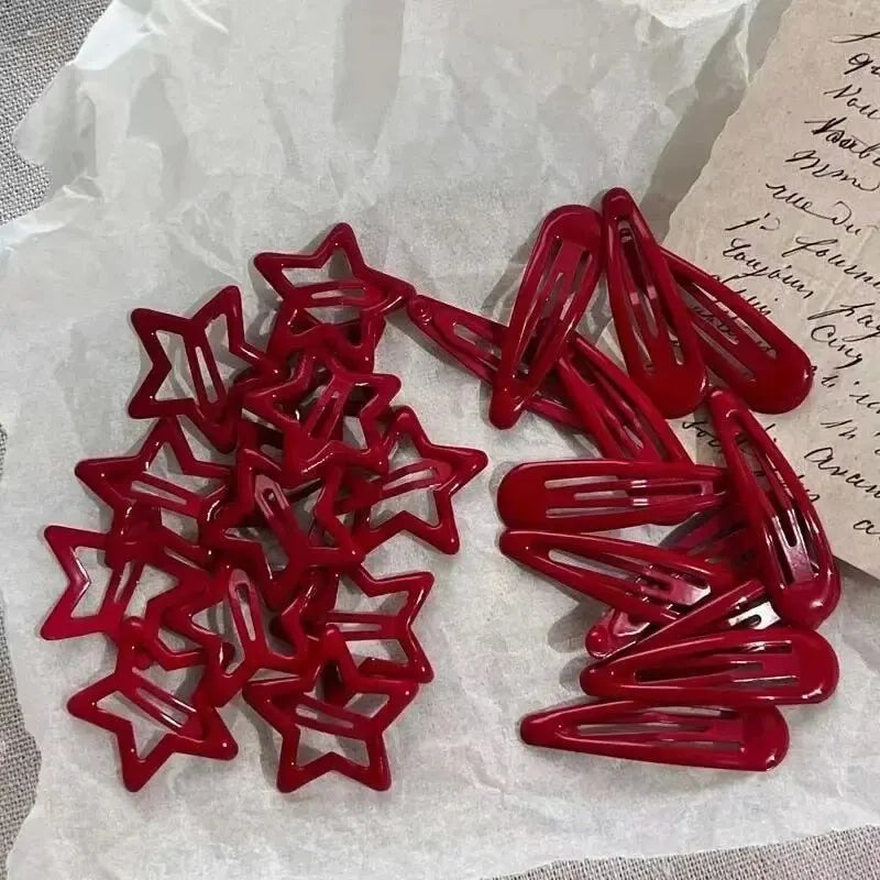 20 Pcs red starry hairclips