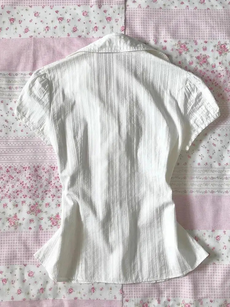 Shoujo White Layering Top