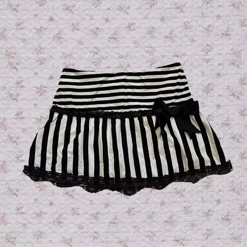 Striped bow skirt