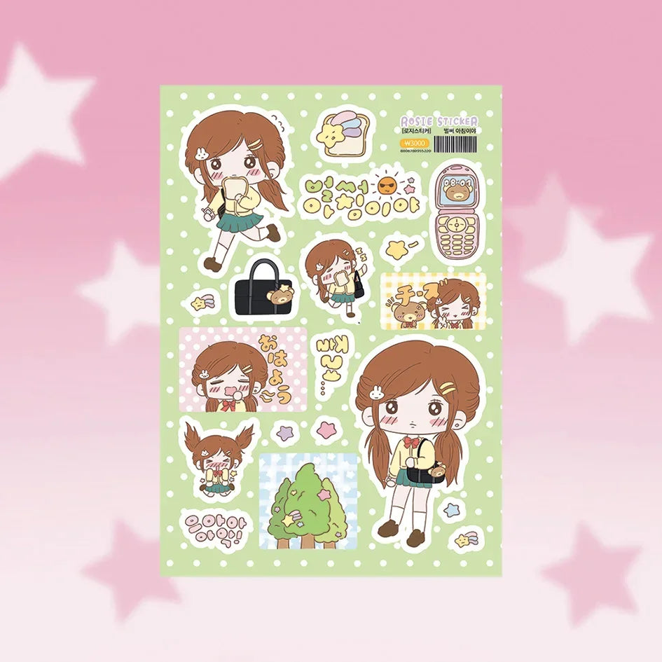 Cute Japanese skool girl sticker sheets