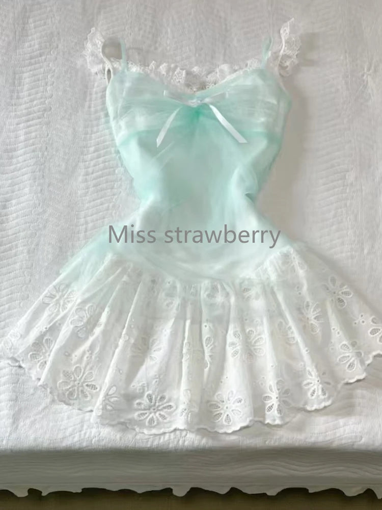 Blue summer lace dress
