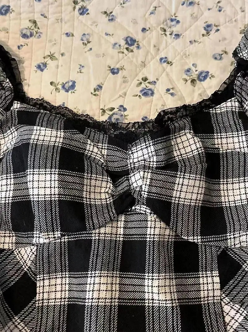Black Pattern Horror Protagonist top