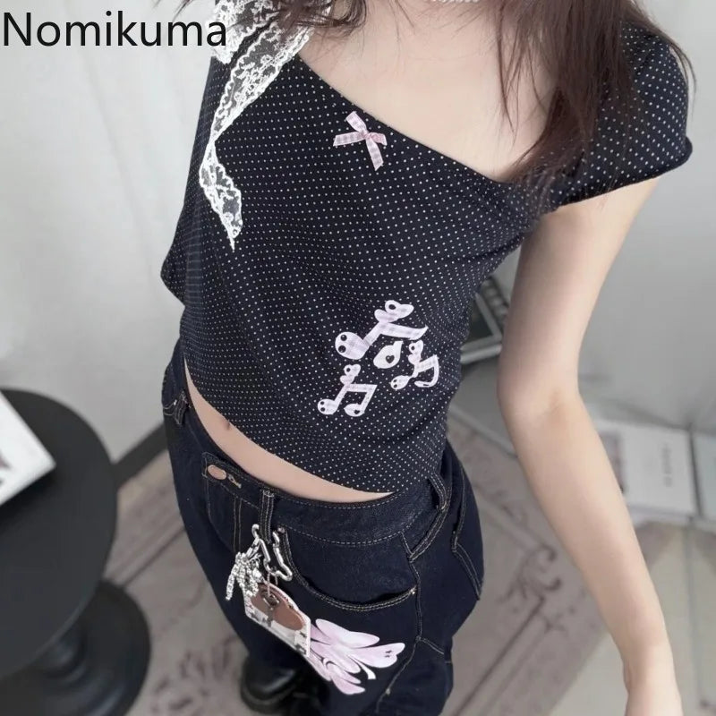 Pink black cutie music shirt