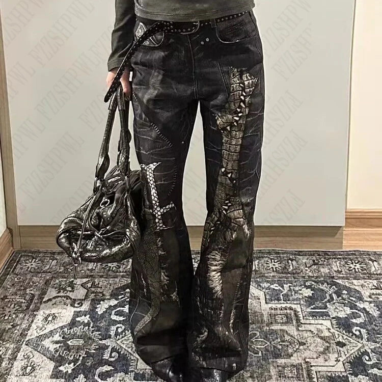Y2K goth cool print pants