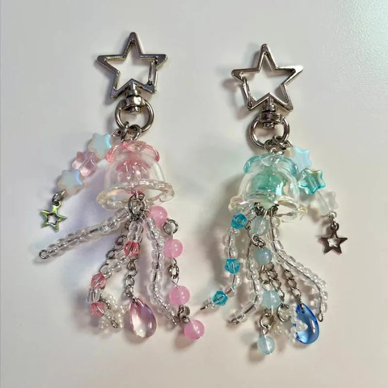 Pink & Blue happy jellyfish trinkets