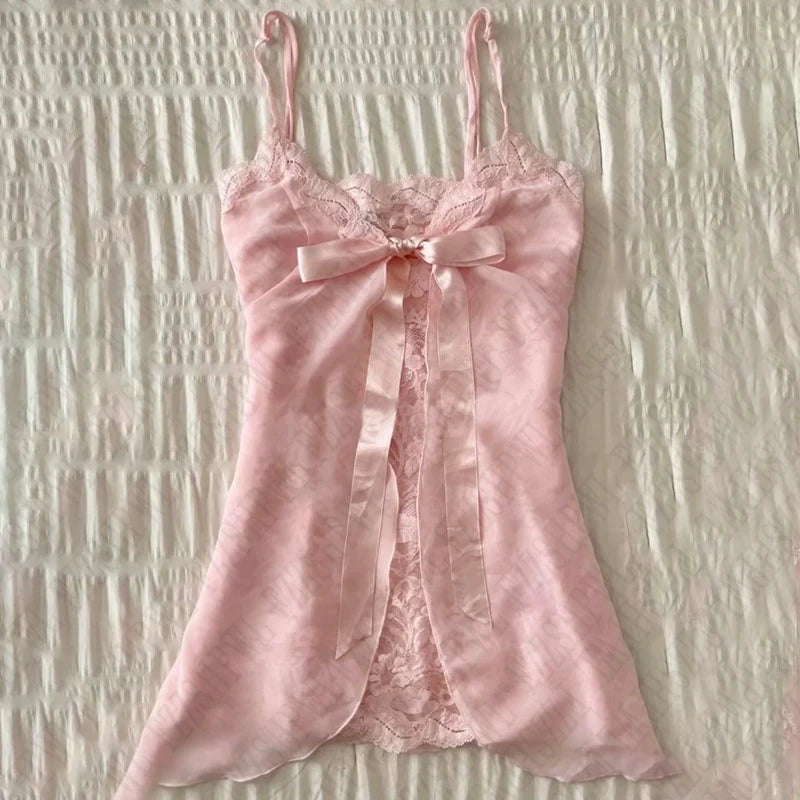 Shoujo summer pink bow fairy top