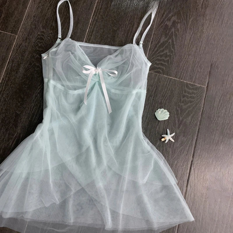 Blue summer lace dress