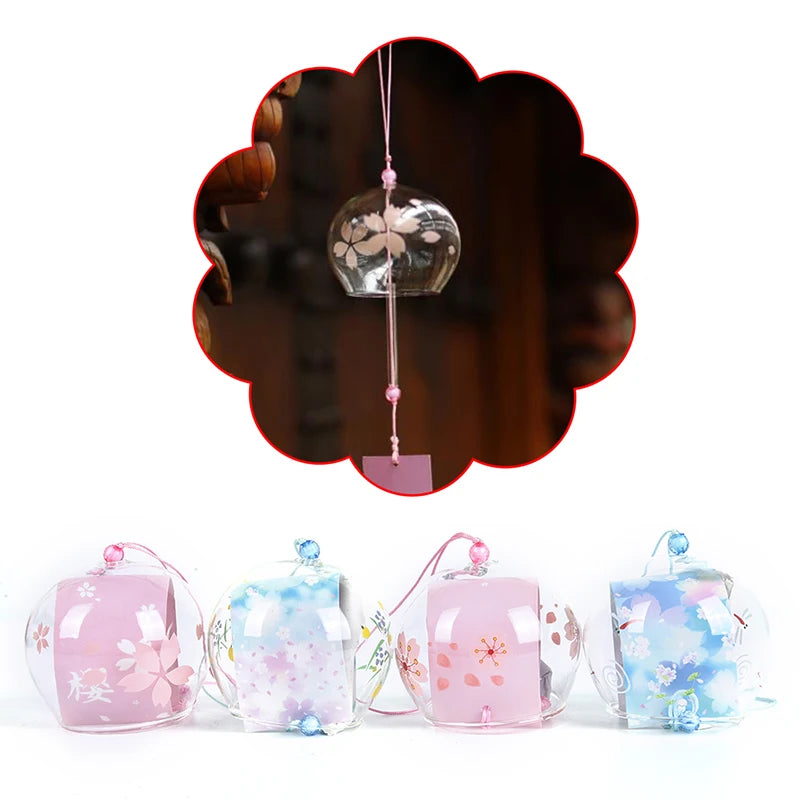 1PC Japanese Style Glass Wind Sakura Chimes