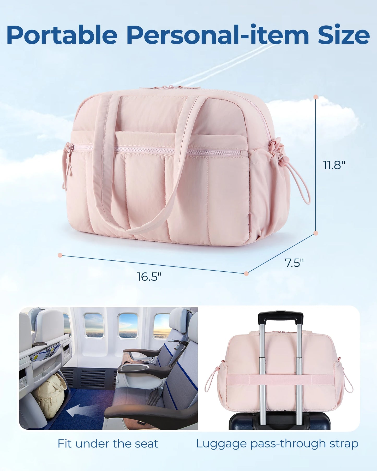 Smart travel cute pink fluf cloud bag