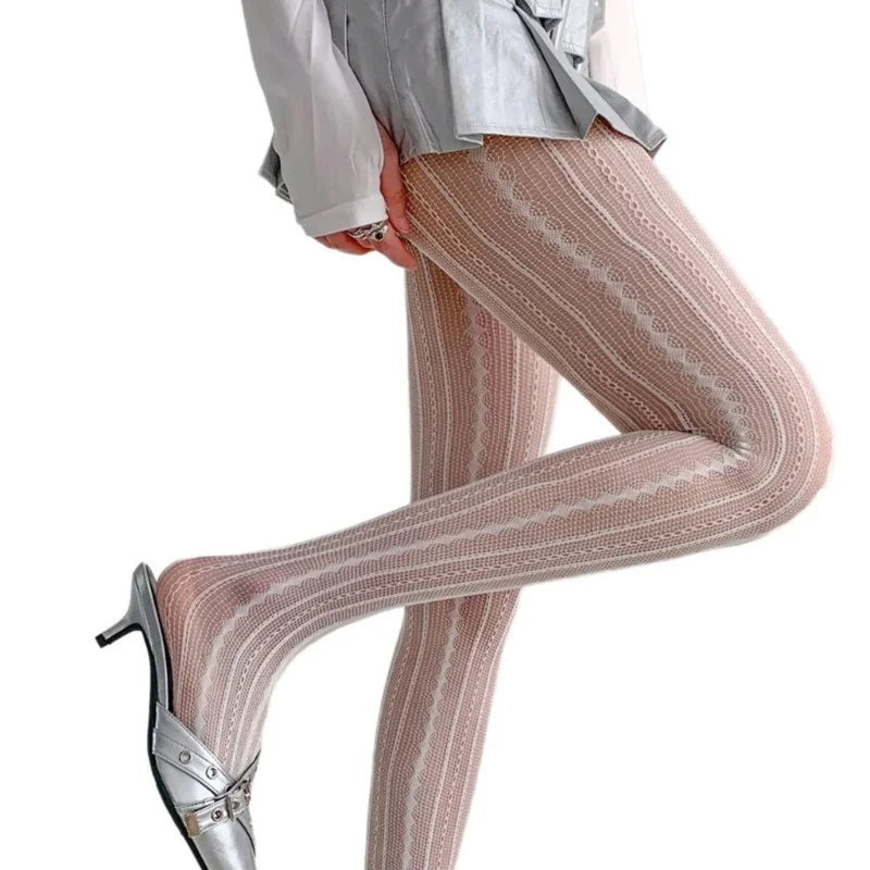 Vintage cute layering fishnet tights
