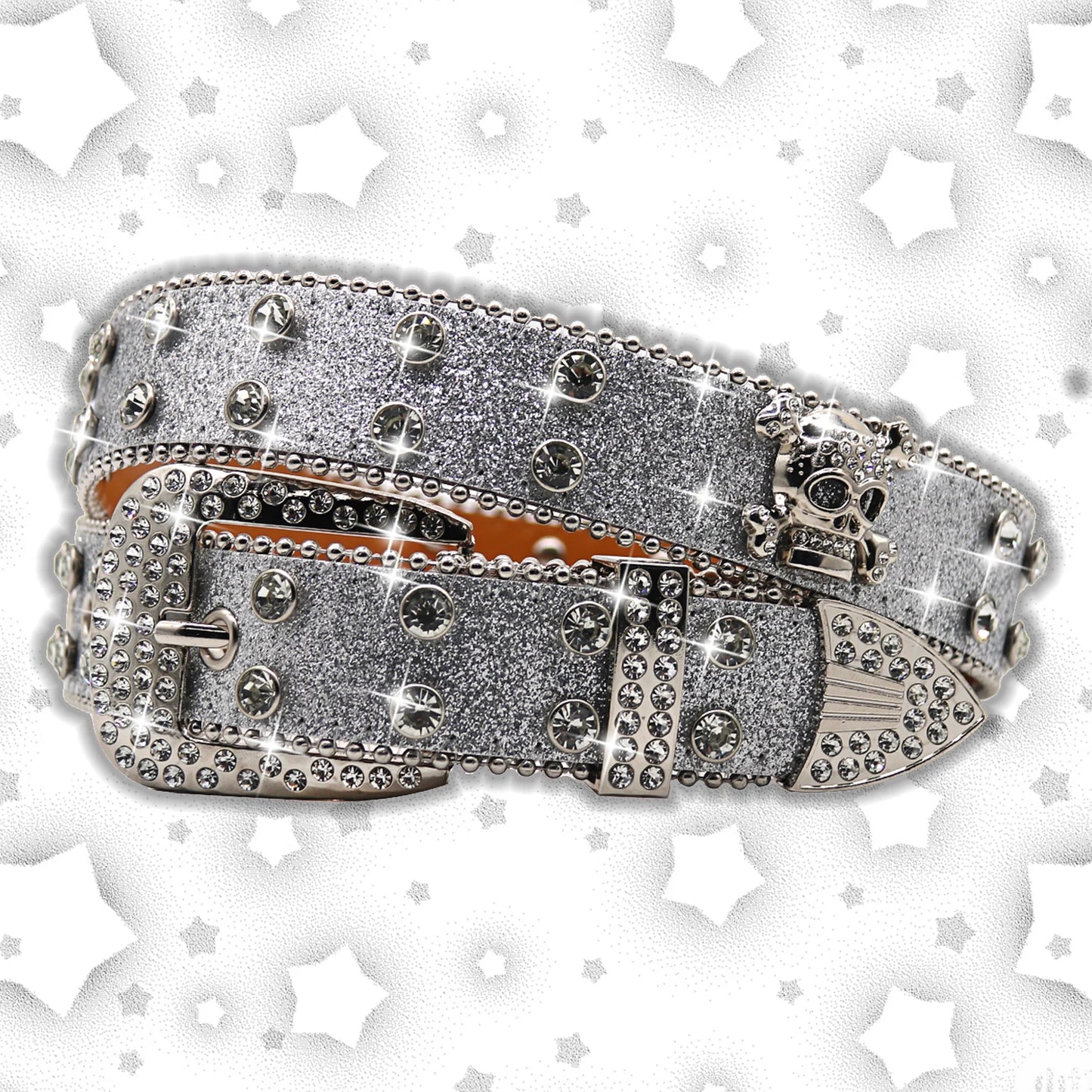 Y2K glamour emo skull belt