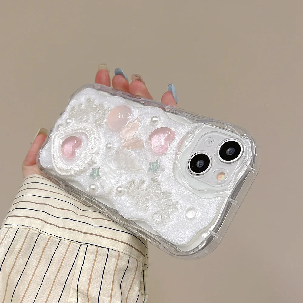 Y2K white soft Bubbly phone case