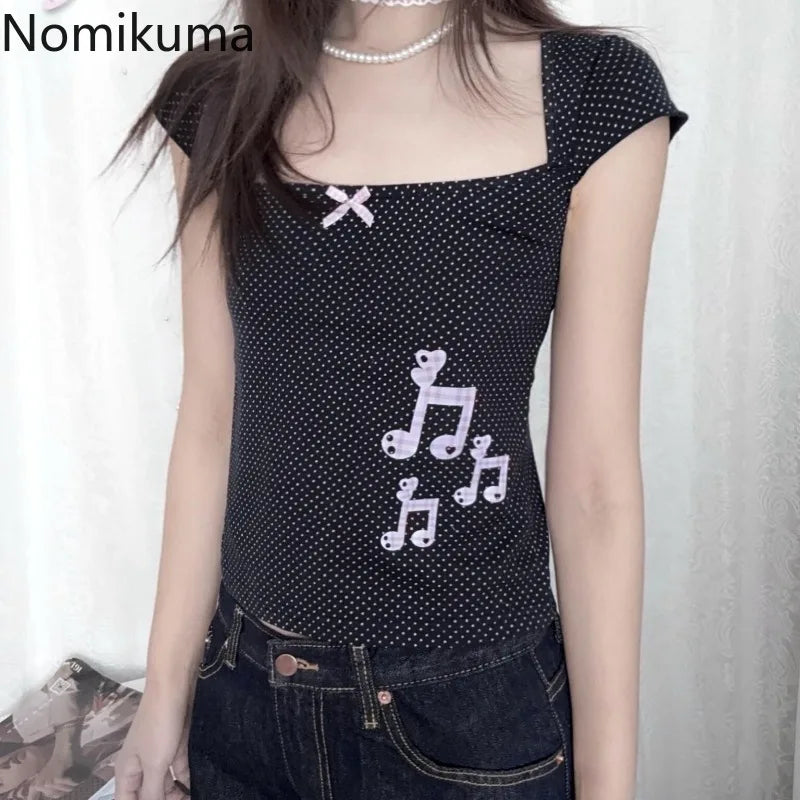 Pink black cutie music shirt