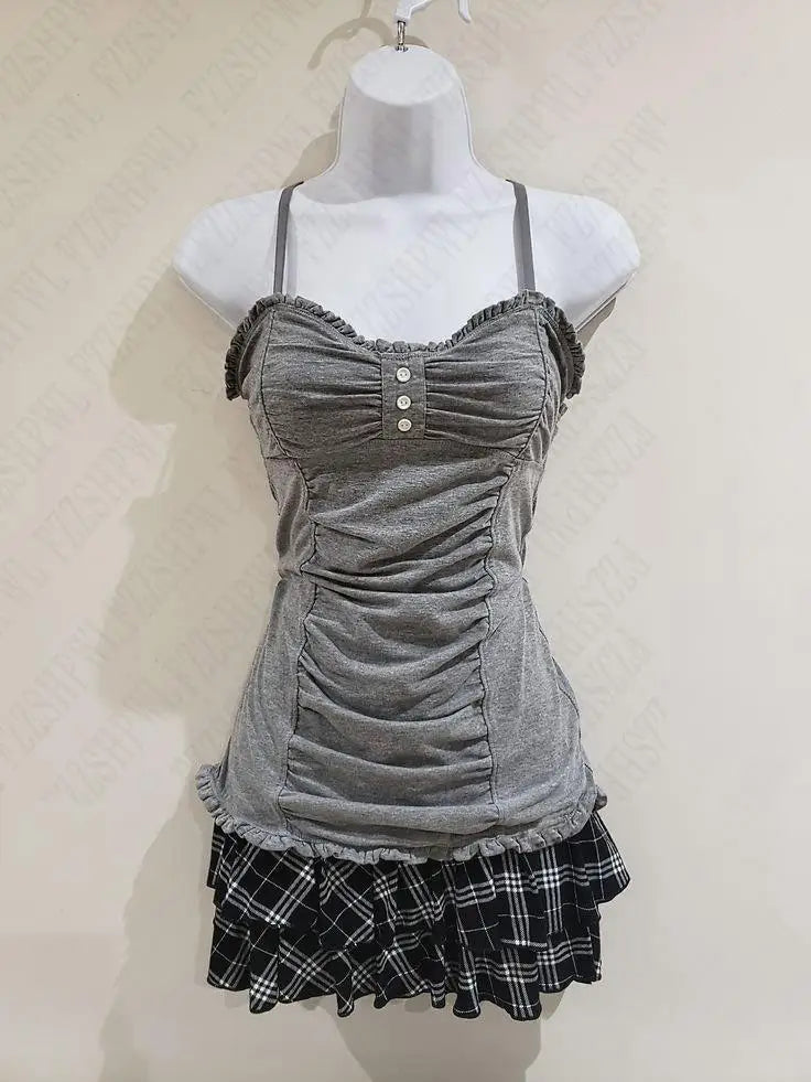 Horror protagonist grey camisole
