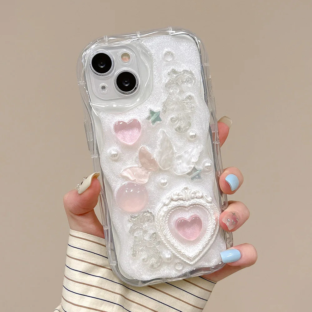 Y2K white soft Bubbly phone case