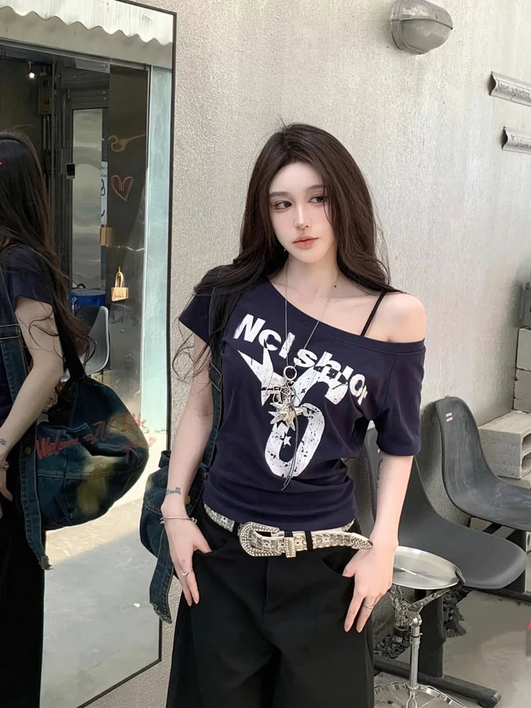 Sporty off shoulder top