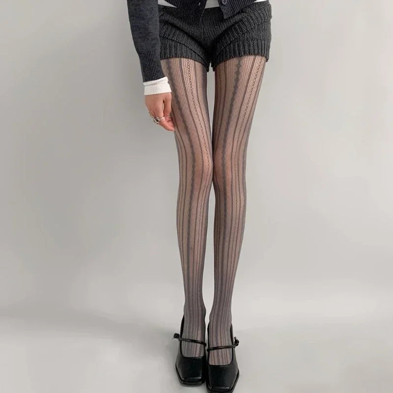 Vintage cute layering fishnet tights