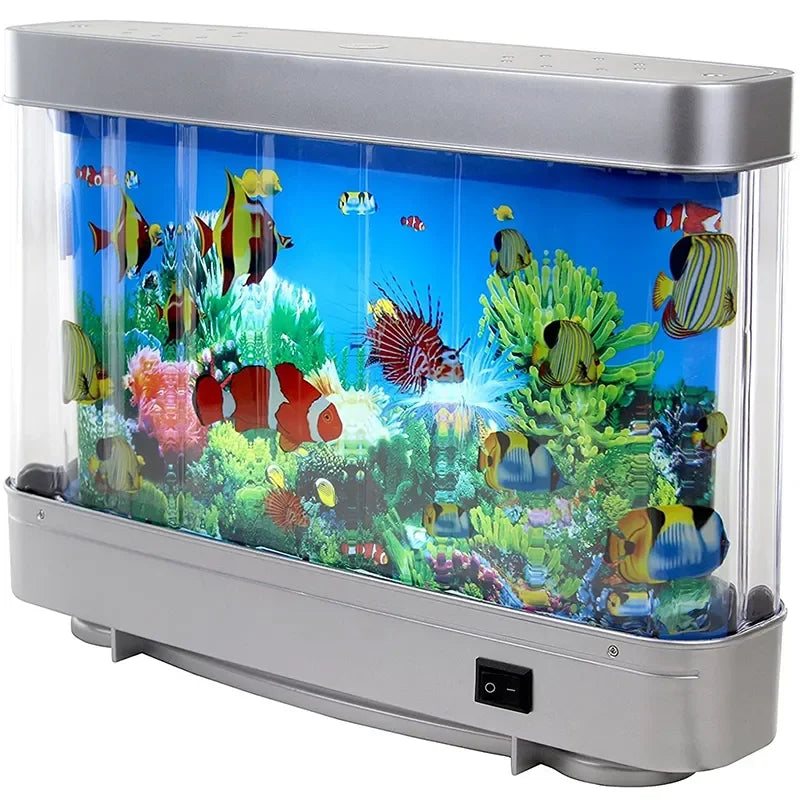 Frutiger aero moving fish tank lamp