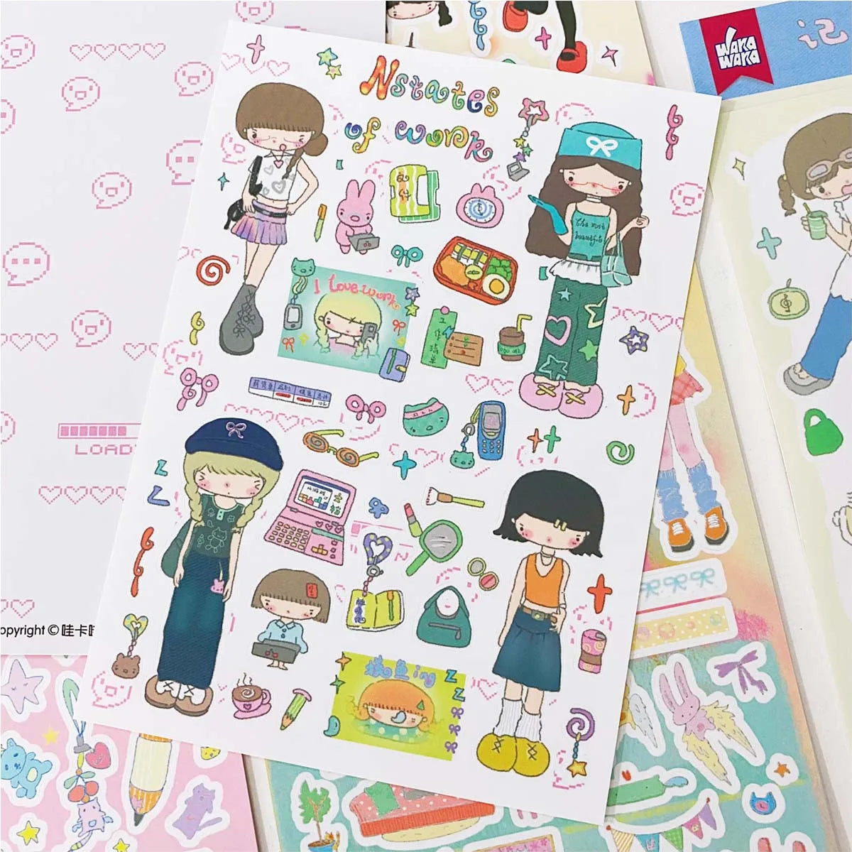 Girls characters sticker sheets