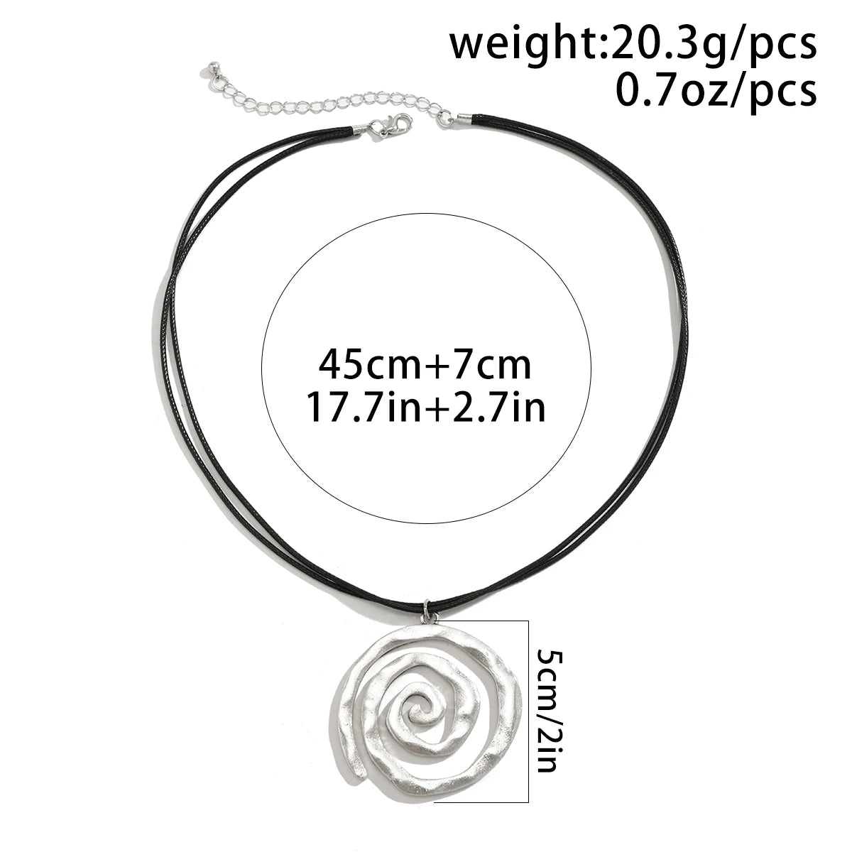 Big spiral pendant necklace