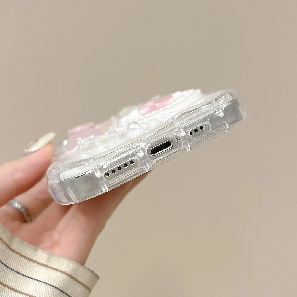 Y2K white soft Bubbly phone case