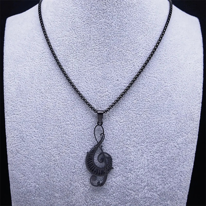 musical piano note necklace