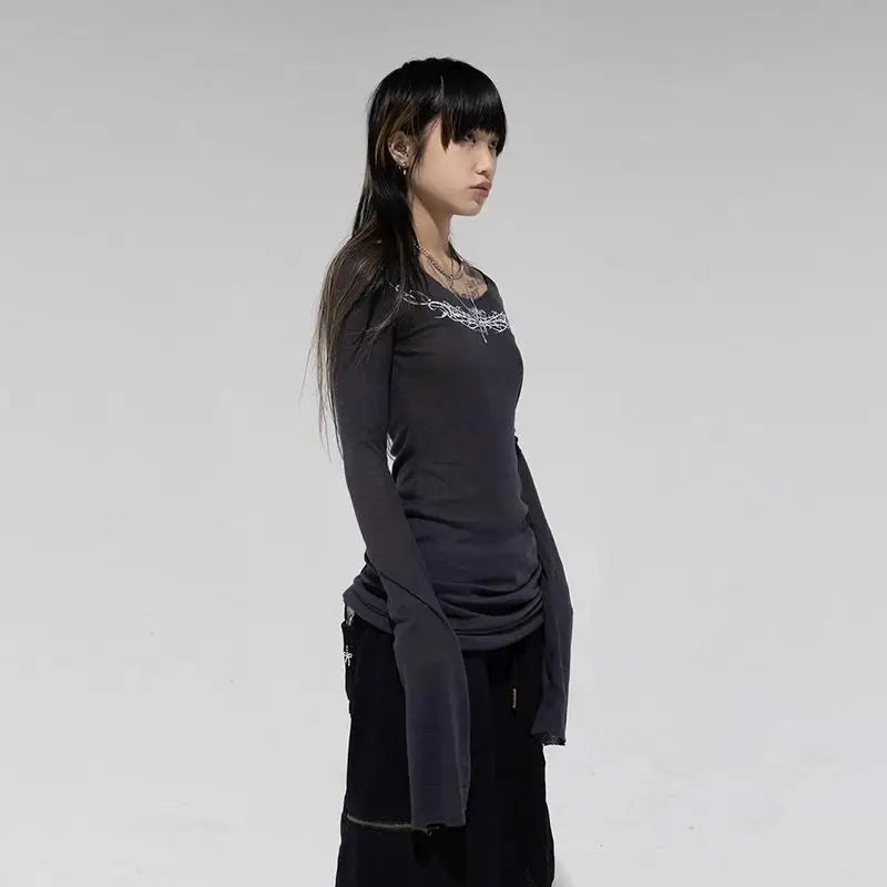 Y2K seeslim Graphic top