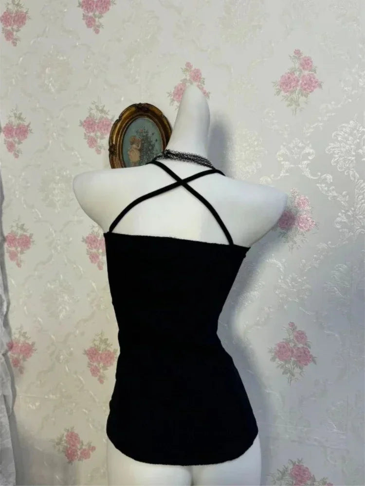 Horror Protagonist striped black Top