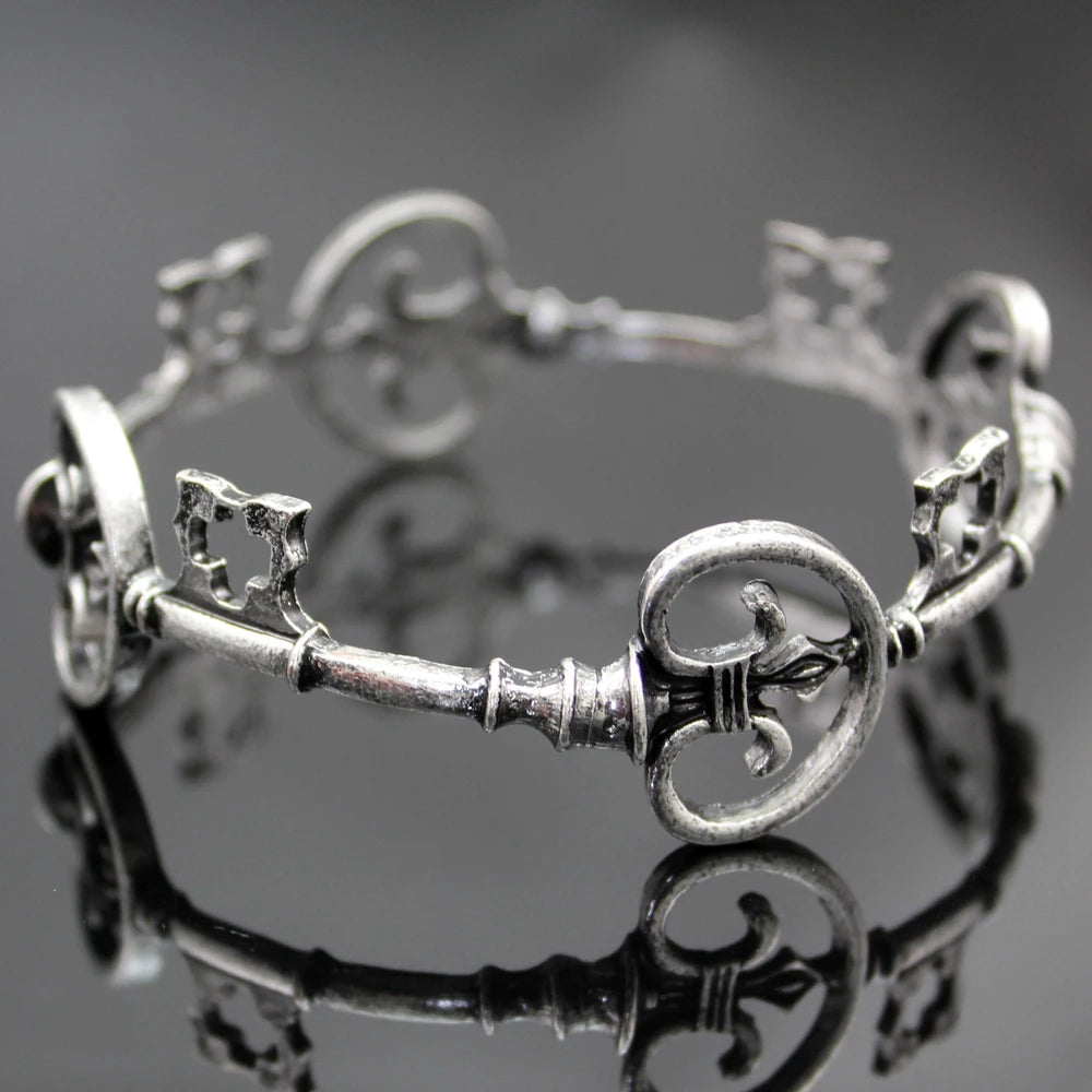 Vintage Victorian key bracelet