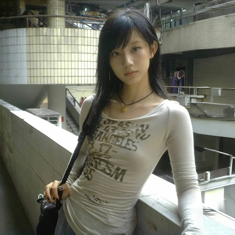 Y2K Japanese 2000s long sleeve streetwear