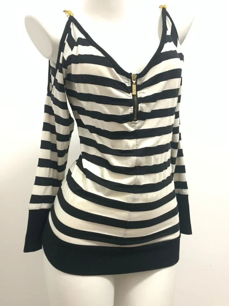 Horror Protagonist Striped No Shoulder
