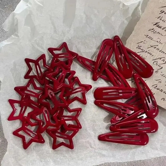 20 Pcs red starry hairclips