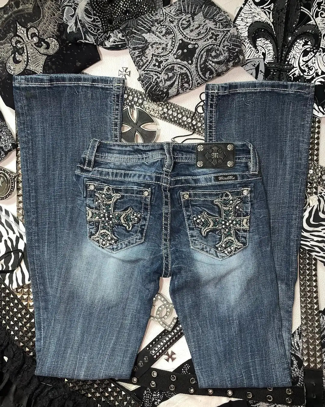 Cross flaired pants