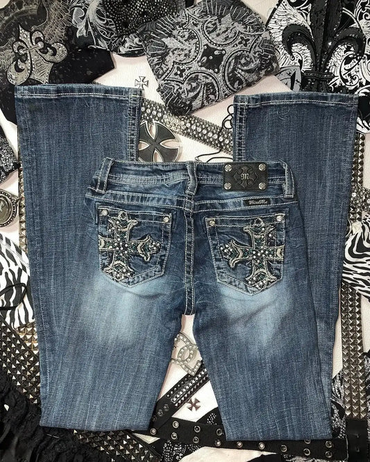 Cross flaired pants