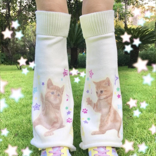 Kawaii kitty leg warmers