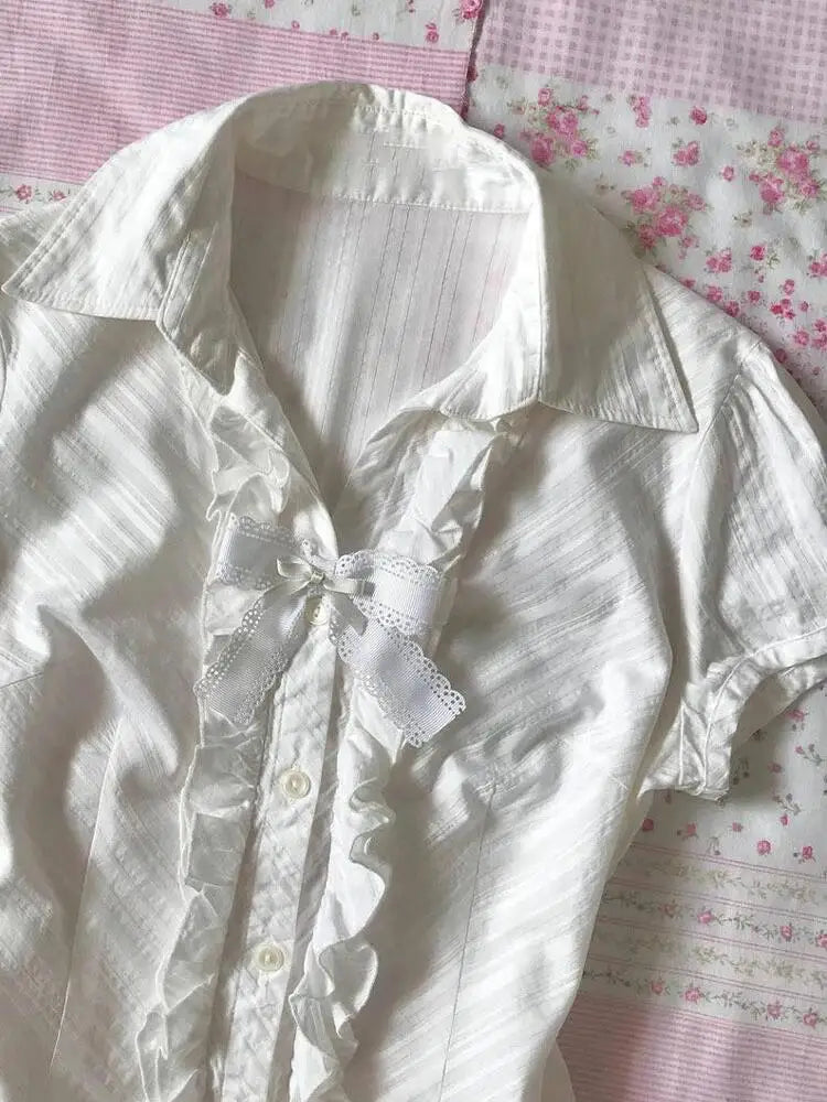 Shoujo White Layering Top