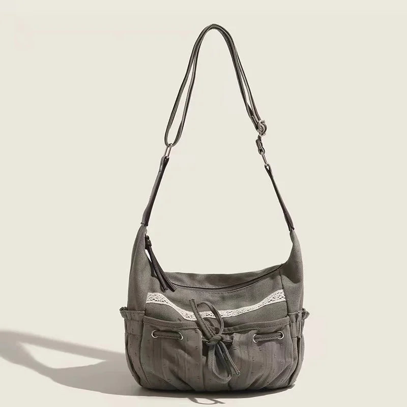 Vintage messenger bow shoulder bag