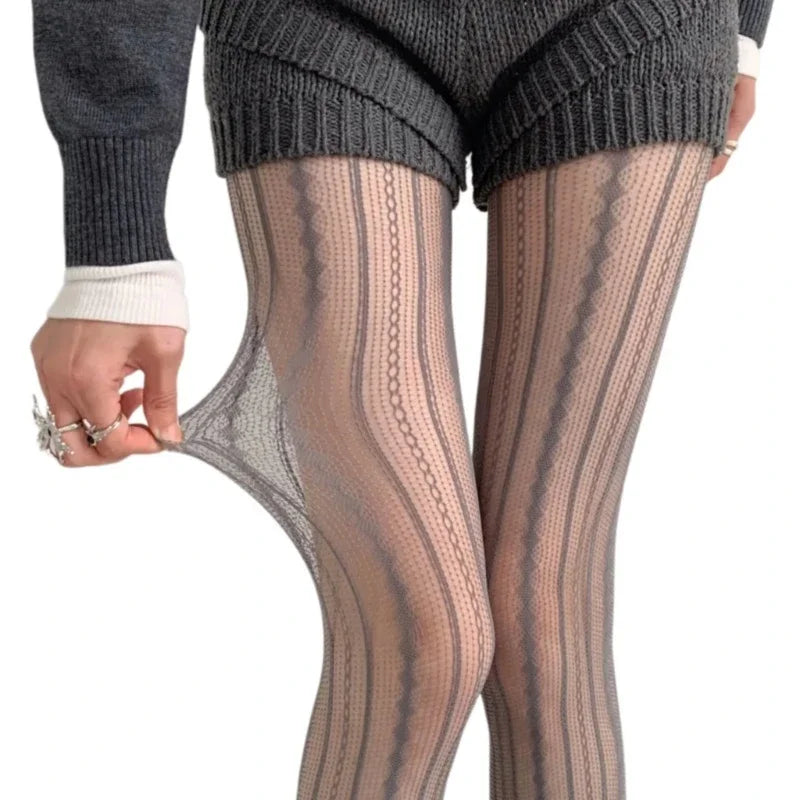 Vintage cute layering fishnet tights
