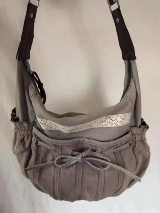 Vintage messenger bow shoulder bag