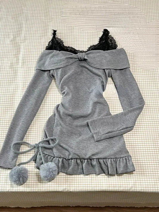 Horror protagonist winter bow 2pc set