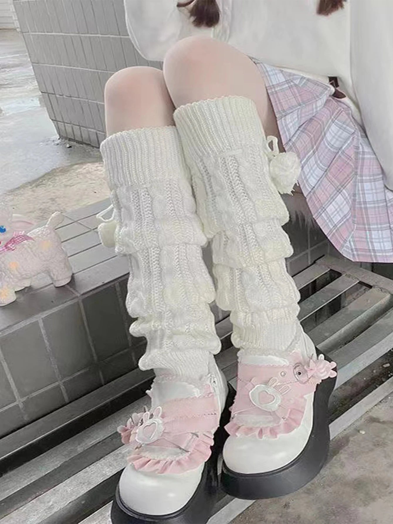 leg warmers pompom