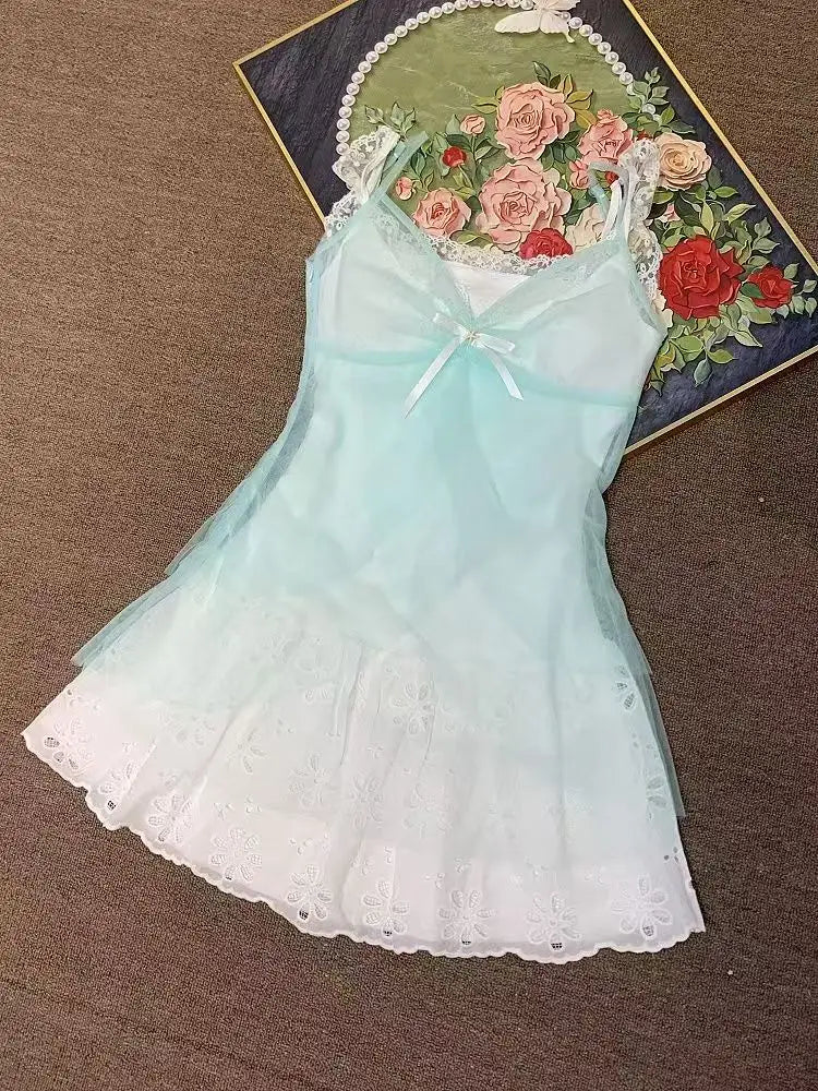 Blue summer lace dress