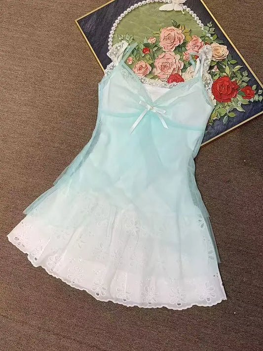 Blue summer lace dress