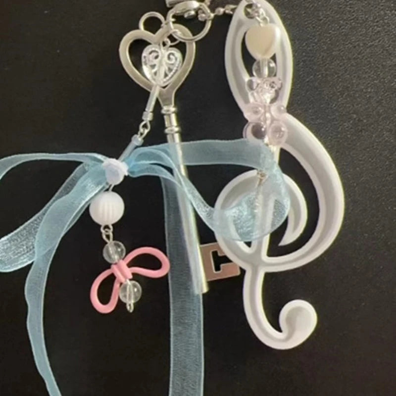 Blue music keychains