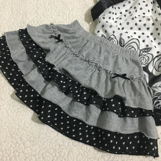 Polka dot grey mini skirt