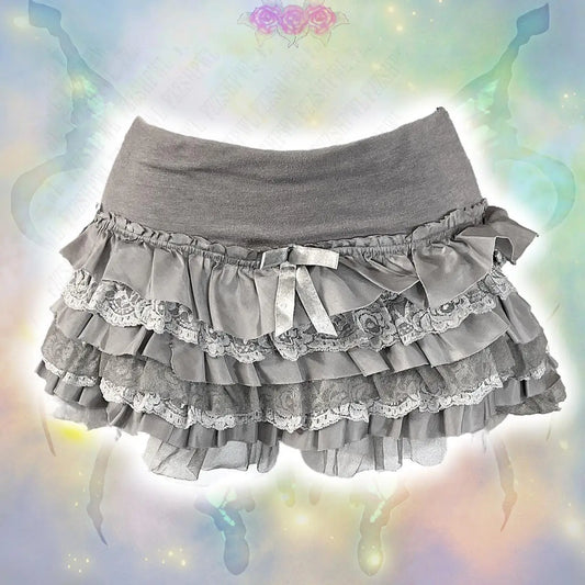 Ruffle gray skirt