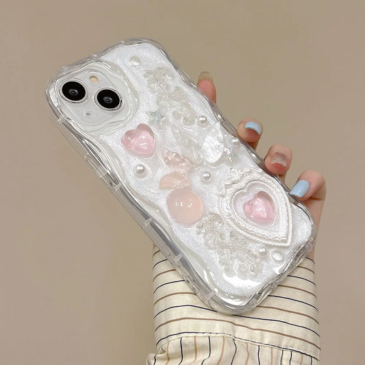 Y2K white soft Bubbly phone case