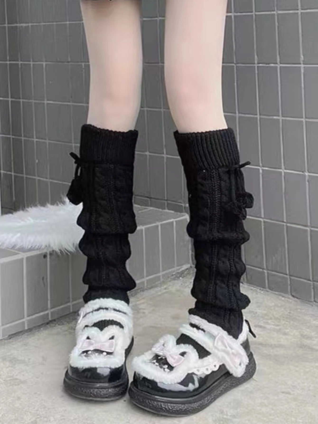 leg warmers pompom
